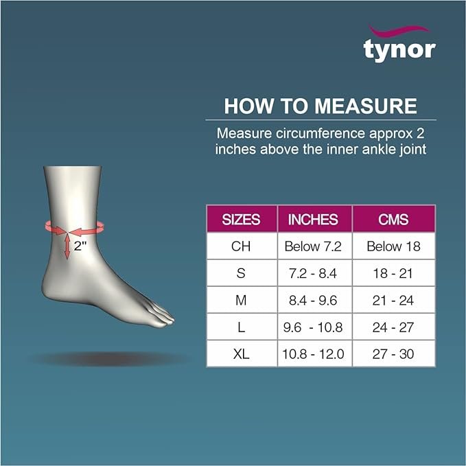 TYNOR Ankle Brace, Black, 1 Unit