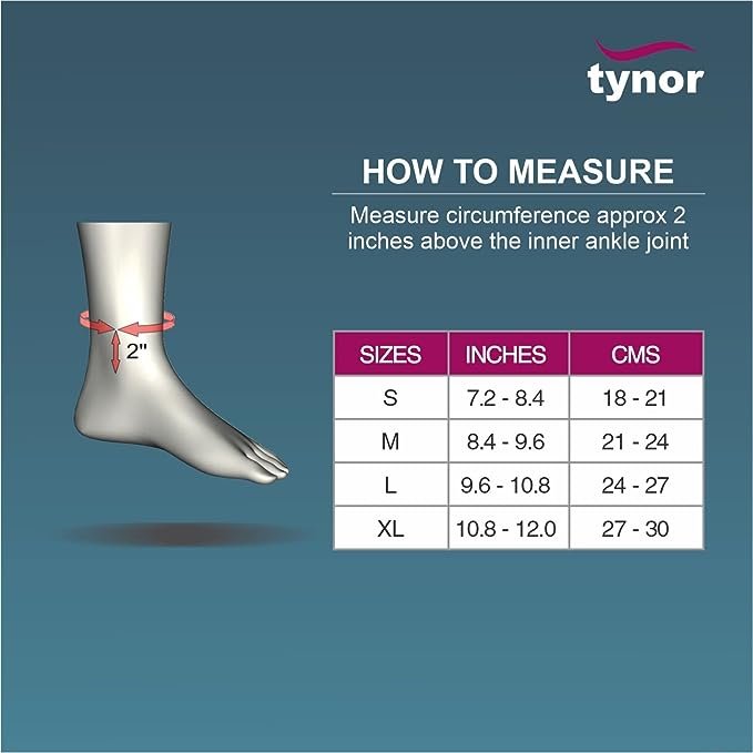 TYNOR Ankle Binder, Grey,  Pack of 2