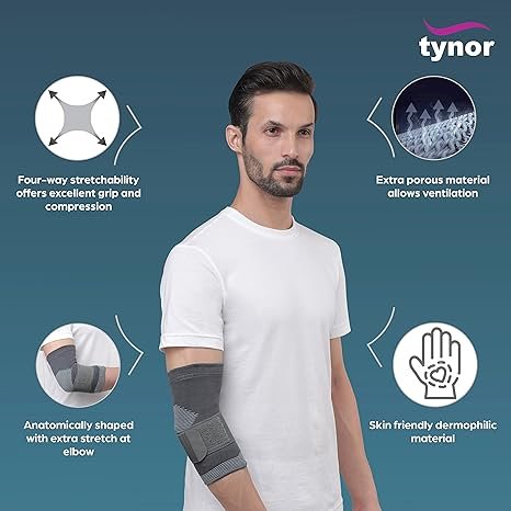 TYNOR Elbow Support, Grey, 1 Unit