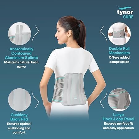 TYNOR Contoured L.S. Support, Grey, 1 Unit