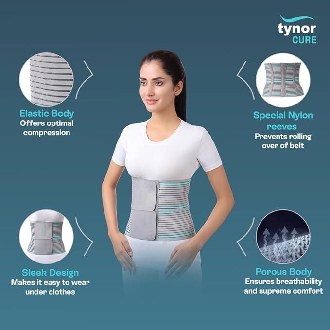 TYNOR Abdominal Belt, Grey, 1 Unit