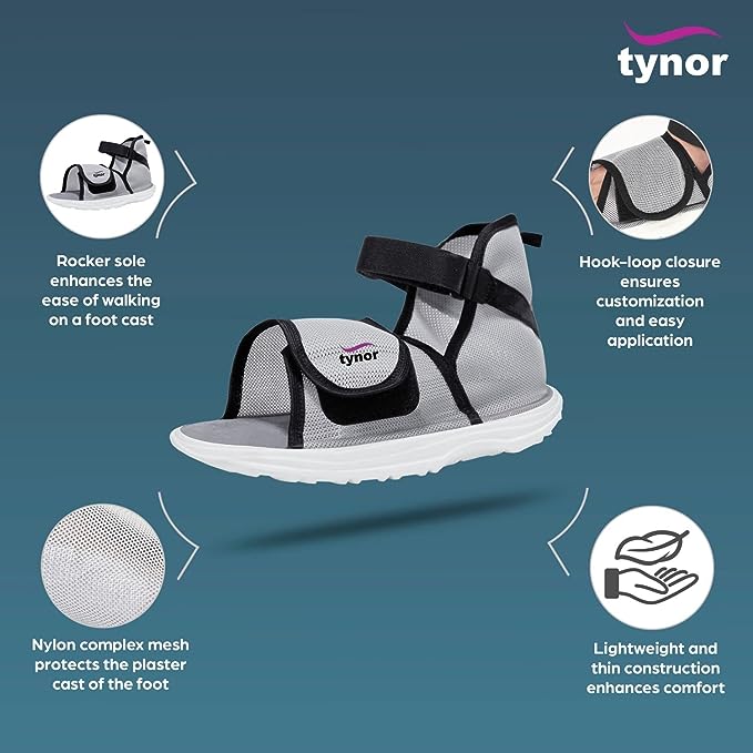 Tynor Unisex Cast Shoe Rocker Sole, Grey,  1 Unit