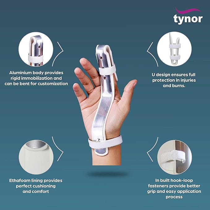 Tynor Finger Extension Splint, Silver, 1 Unit