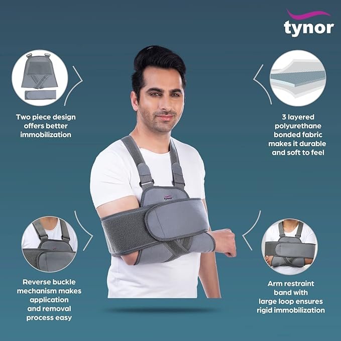 TYNOR Shoulder Immobiliser, Grey,  1 Unit