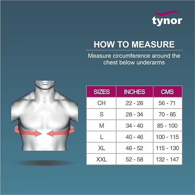 TYNOR Clavicle Brace with Fastening Tape, Grey, 1 Unit