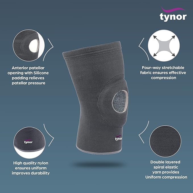 TYNOR Knee Cap Open Patella, Grey, 1 Unit