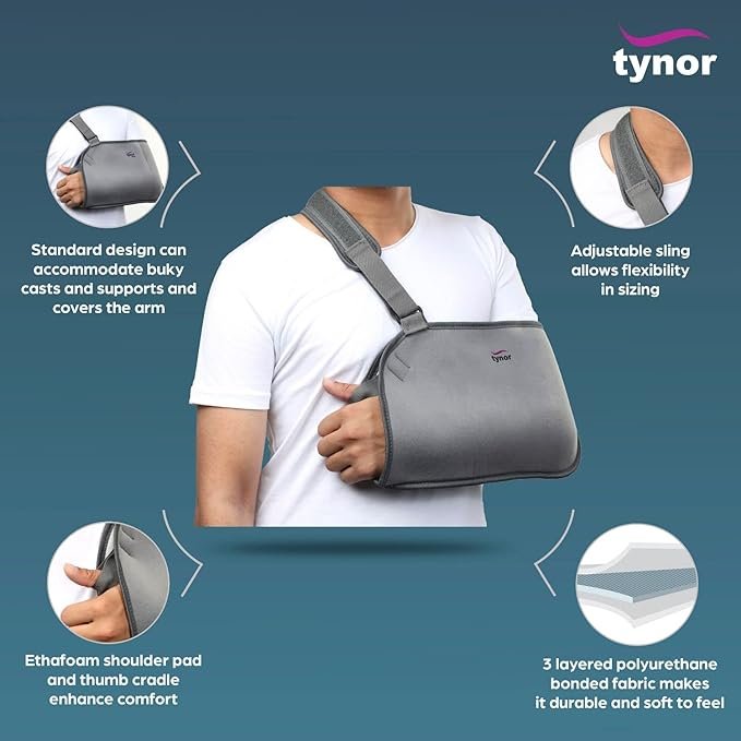 TYNOR Pouch Arm Sling Baggy, Grey,  1 Unit