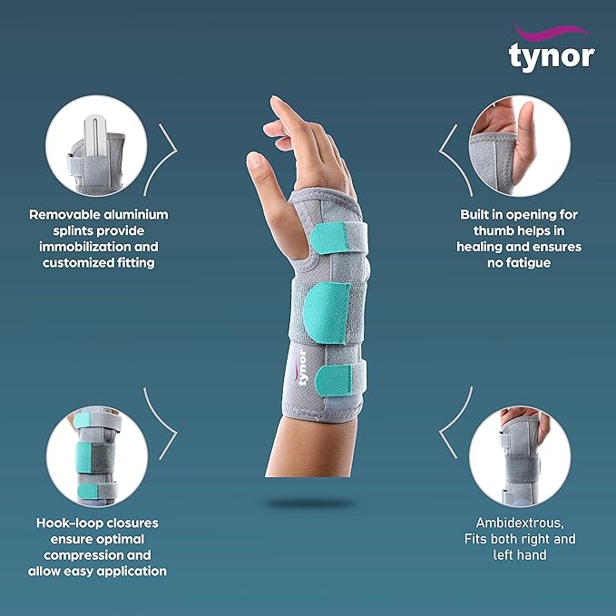 TYNOR Wrist Splint Ambidextros, Grey, 1 Unit