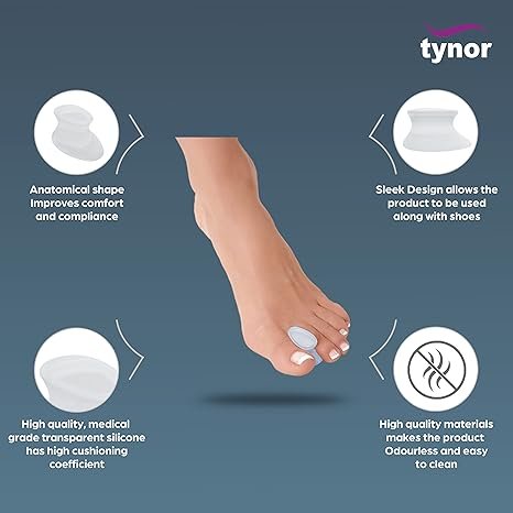 TYNOR Toe Separator Silicone, White, Pack of 2