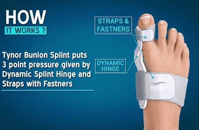 TYNOR Bunion Splint, White, Universal Size, 1 Unit, Metal, Foam