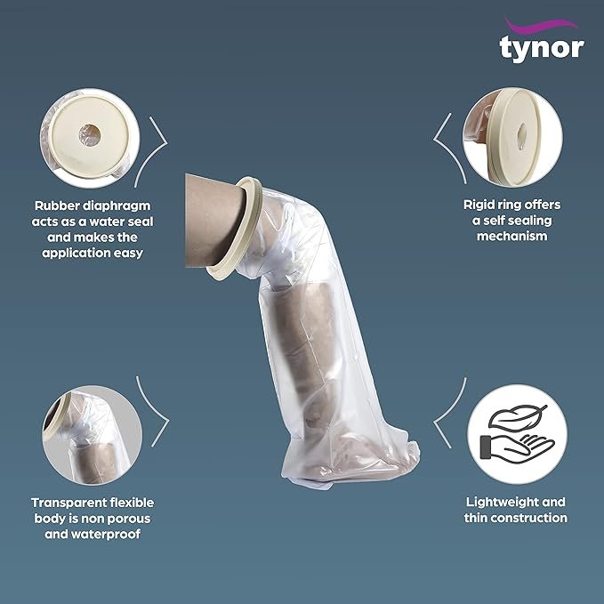 Tynor Cast Cover Leg, White, Universal Size, 1 Unit