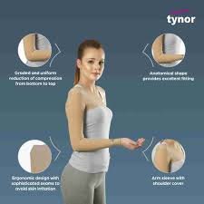 Tynor Compression Garment Arm Sleeve With Shoulder Cover, Beige, 1 Unit