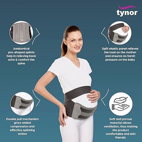 Tynor Pregnancy Back Support, Grey,  1 Unit