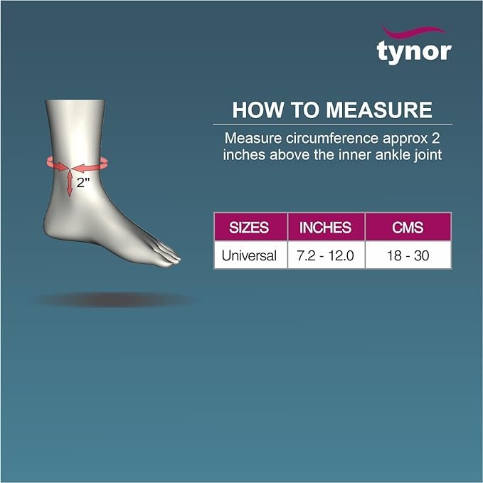 Tynor Ankle Support (Neo), Grey, Universal Size, 1 Unit