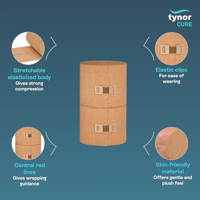 Tynor Tynocrepe cotton bandage, Beige,  4m, 1 Unit