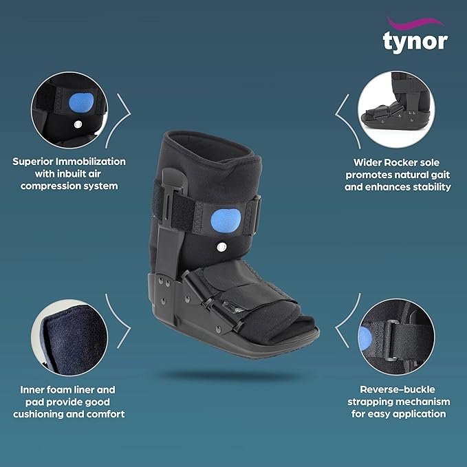 TYNOR Walker Boot Air- Short, Black, 1 Unit