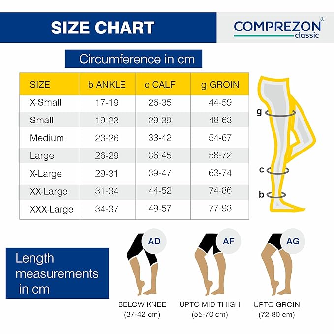 Dyna Comprezon Varicose Vein Stockings Class 2 Below Knee- 1 pair