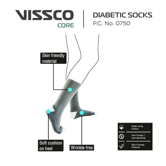 Vissco Diabetic Socks Pair- Universal (Grey)