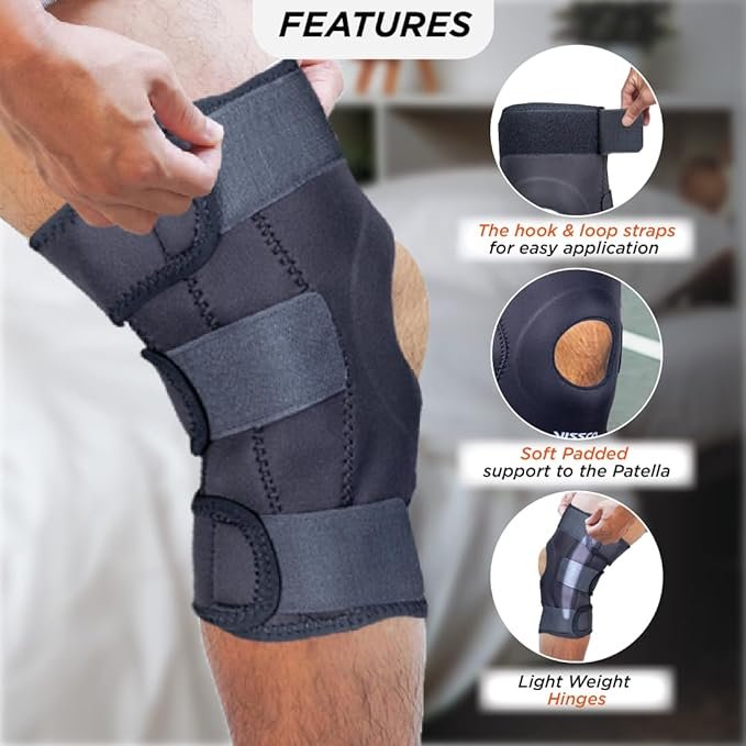 Vissco Functional Knee Support, Large, Black, Pack of 1