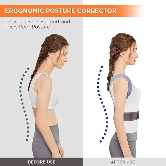 Vissco Posture Aid, Posture Corrector, Grey, Pack of 1