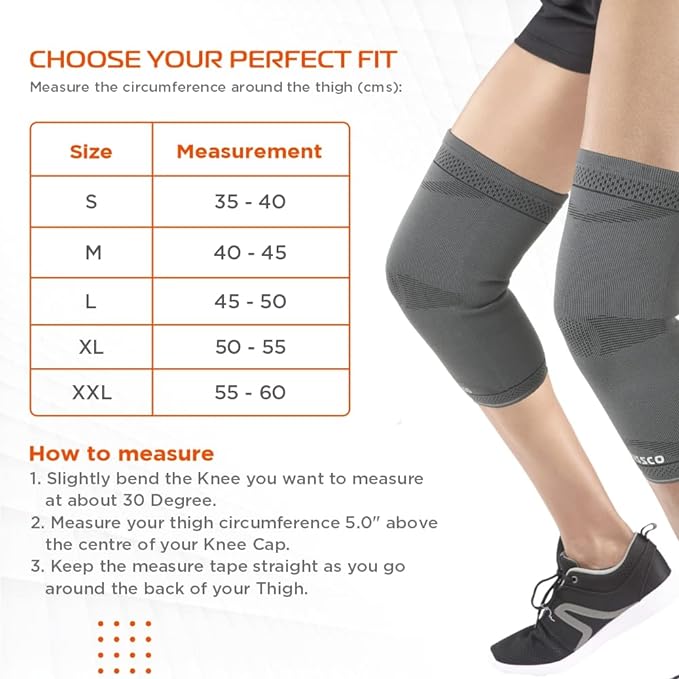 Vissco Pro Stretchable 2D Knee Cap, Pair