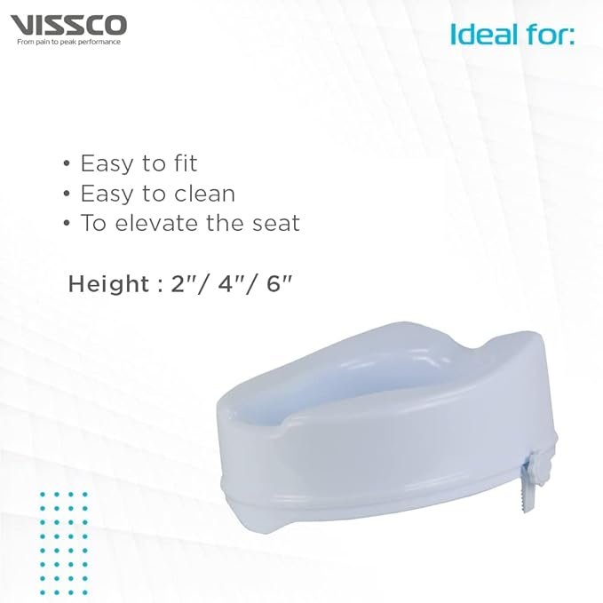 Vissco Comfort Commode Elevated Seat Without Lid, Universal, Pack of 1