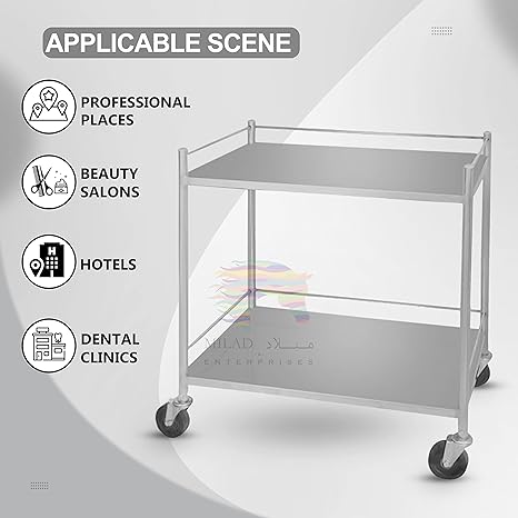 Stainless Steel Medical Instrument Trolley with Wheels