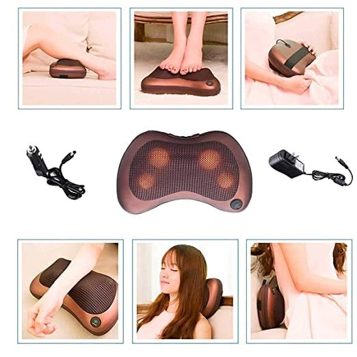 Electric Neck Cushion Full Body Massager Pillow with Heat for Pain Relief Massage