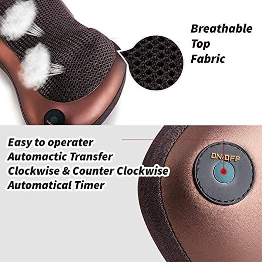 Electric Neck Cushion Full Body Massager Pillow with Heat for Pain Relief Massage