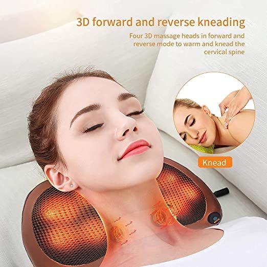 Electric Neck Cushion Full Body Massager Pillow with Heat for Pain Relief Massage