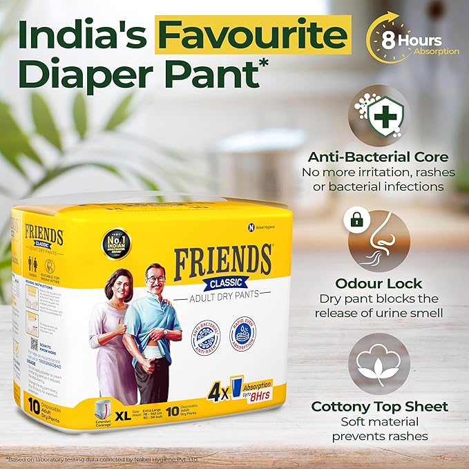 Friends Classic Adult Diapers Pants Style - Pack of 10