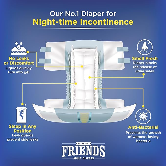 Friends Overnight Adult Diapers Stick - 10 Count