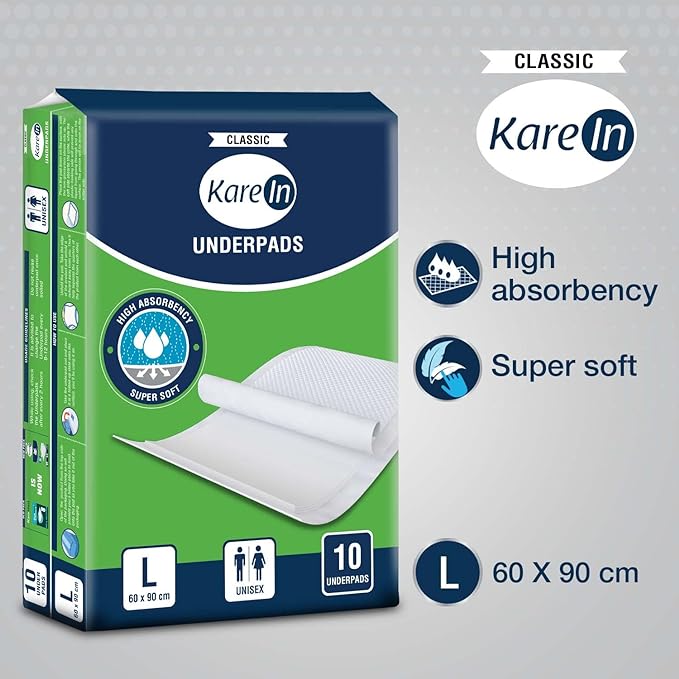 KareIn Classic Underpads, Large, 10 Count