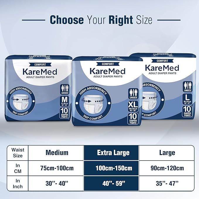 KareMed Comfort Adult Diaper Pants, 10 Count, Unisex