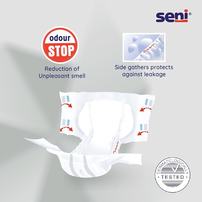 SENI Air Classic Breathable Adult Diapers, Stick - Pack of 10 Piece