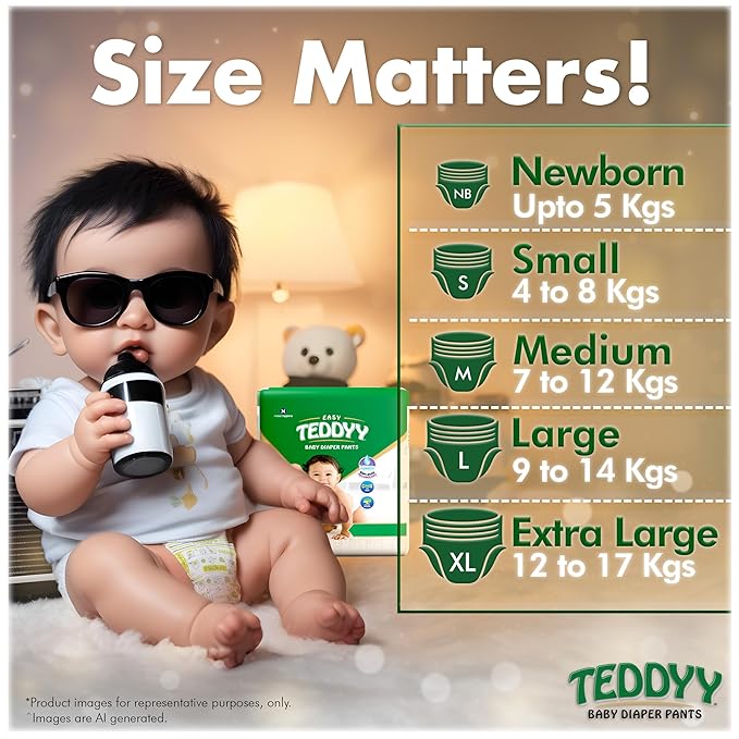 TEDDYY Baby Diapers Pants Easy Large, 9-14 kg