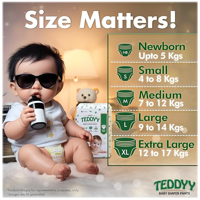 TEDDYY Baby Diapers Pants Easy Small, 3-8Kg