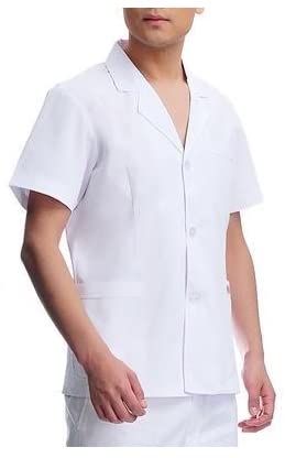 White Cotton Half Sleeve Apron For Medical Profession (Pack of 1)