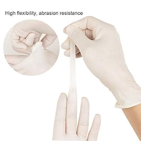 Latex Medical Examination Disposable Powdered Hand Gloves - (White), Non-Sterile