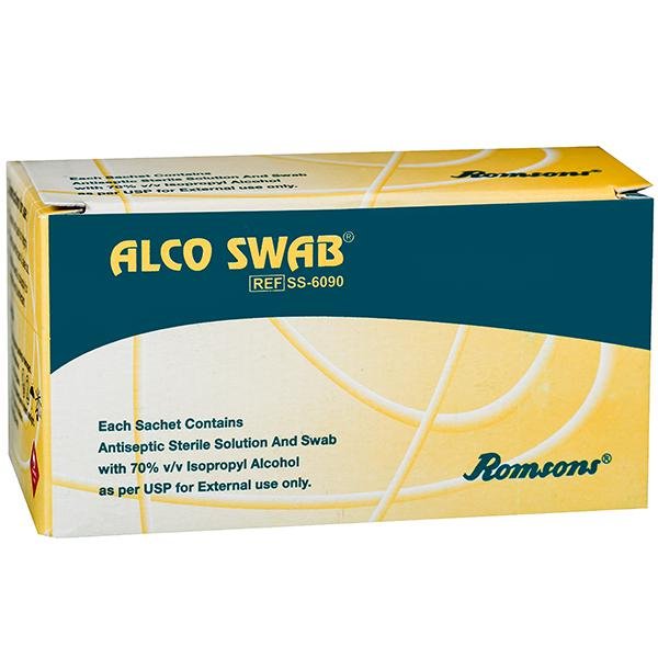 Romsons Alco Swab Alcohol Guaze, Pack of 100