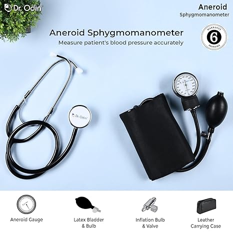 Dr.Odin Aneroid Sphygmomanometer With Single Head Stethoscope