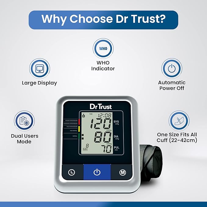 Dr Trust USA BP Check Digital Blood Pressure Monitor Machine with MDI Technology-122