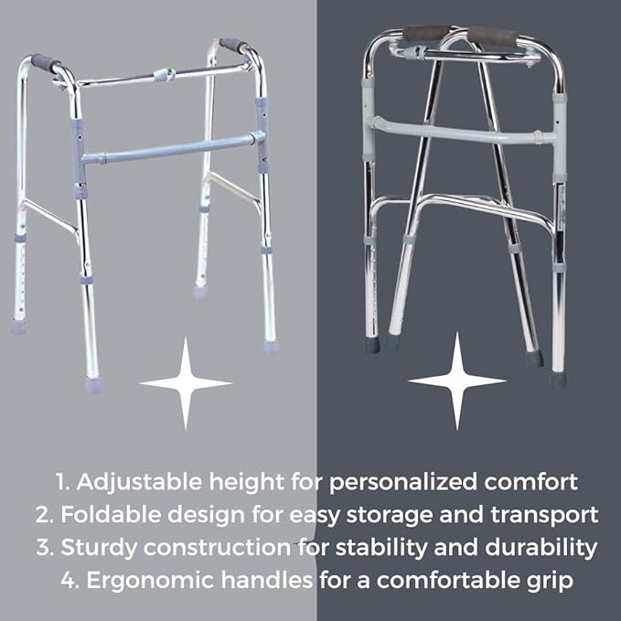 GHS 913L Height adjustable lightweight folding Walker