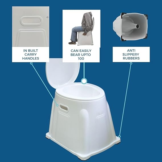 GHS Portable Indian Toilet To Western Convertor | Commode Toilet For Patients (White)