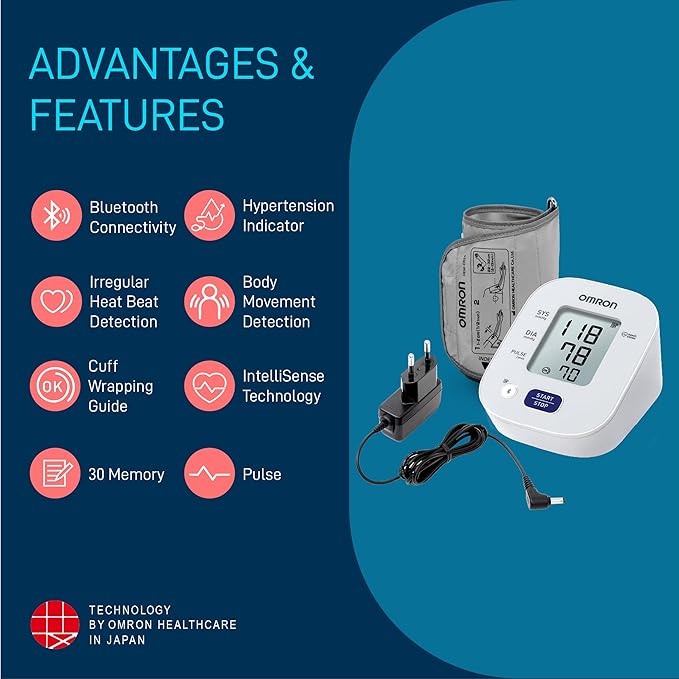 Omron HEM 7143T1A Digital Blood Pressure Monitor with Bluetooth & Intellisense Technology