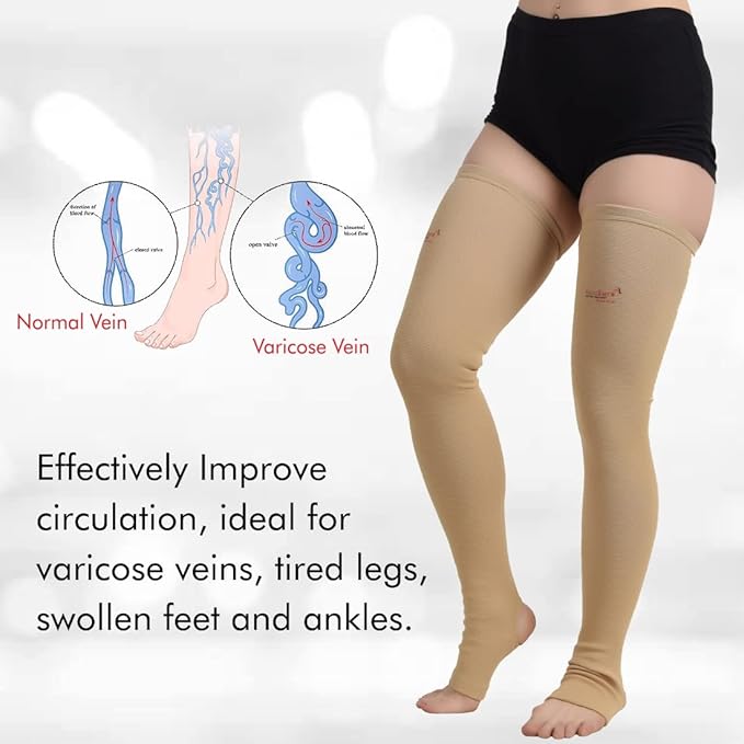 AccuSure Above Knee Varicose Vein Stockings, Pack of Pair