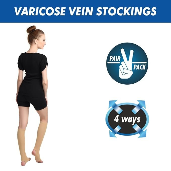 AccuSure Below Knee Varicose Vein Stockings, Pack of Pair