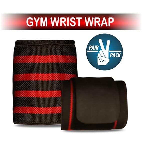 AccuSure Elastic Gym Wrist Wrap for Men & Women Pack of 1 pair