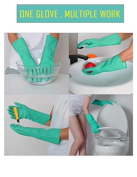 Long Reusable Chemical Acid Resistant Nitrile Hand Gloves