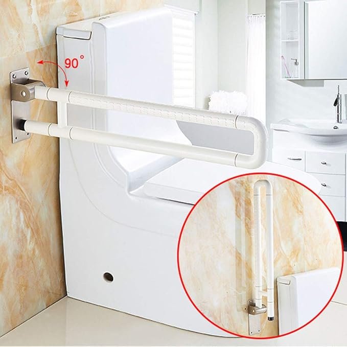 Bathroom Armrest Up Foldable Stainless Steel Non-slip Toilet Handle for Elderly People with Disabilities